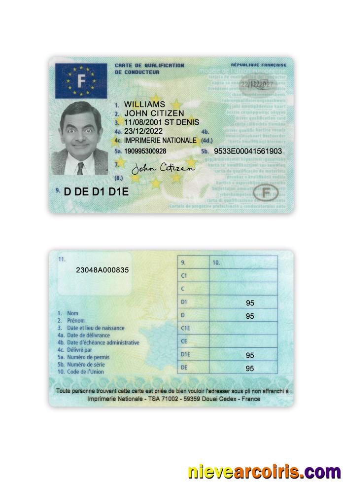 France driving license 2022-present